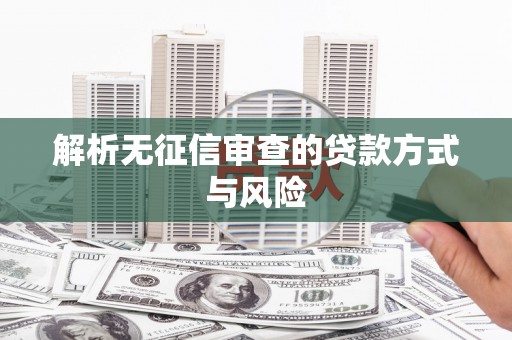 江汉解析无征信审查的贷款方式与风险